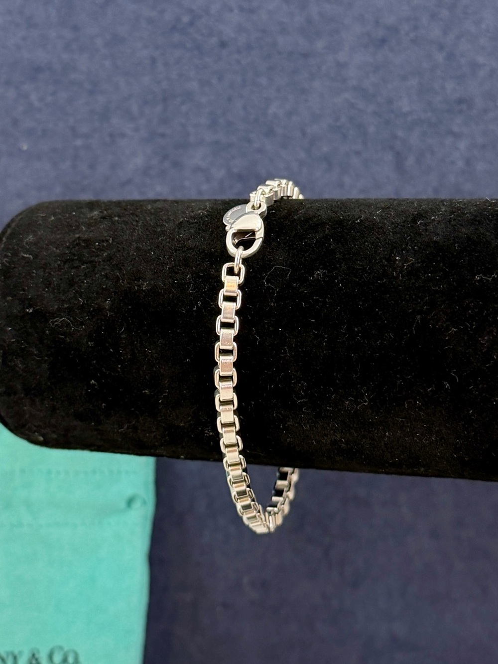 TIFFANY & CO. Sterling Silver Venetian Box Chain Bracelet 15.6g; 7.5” w/ COA